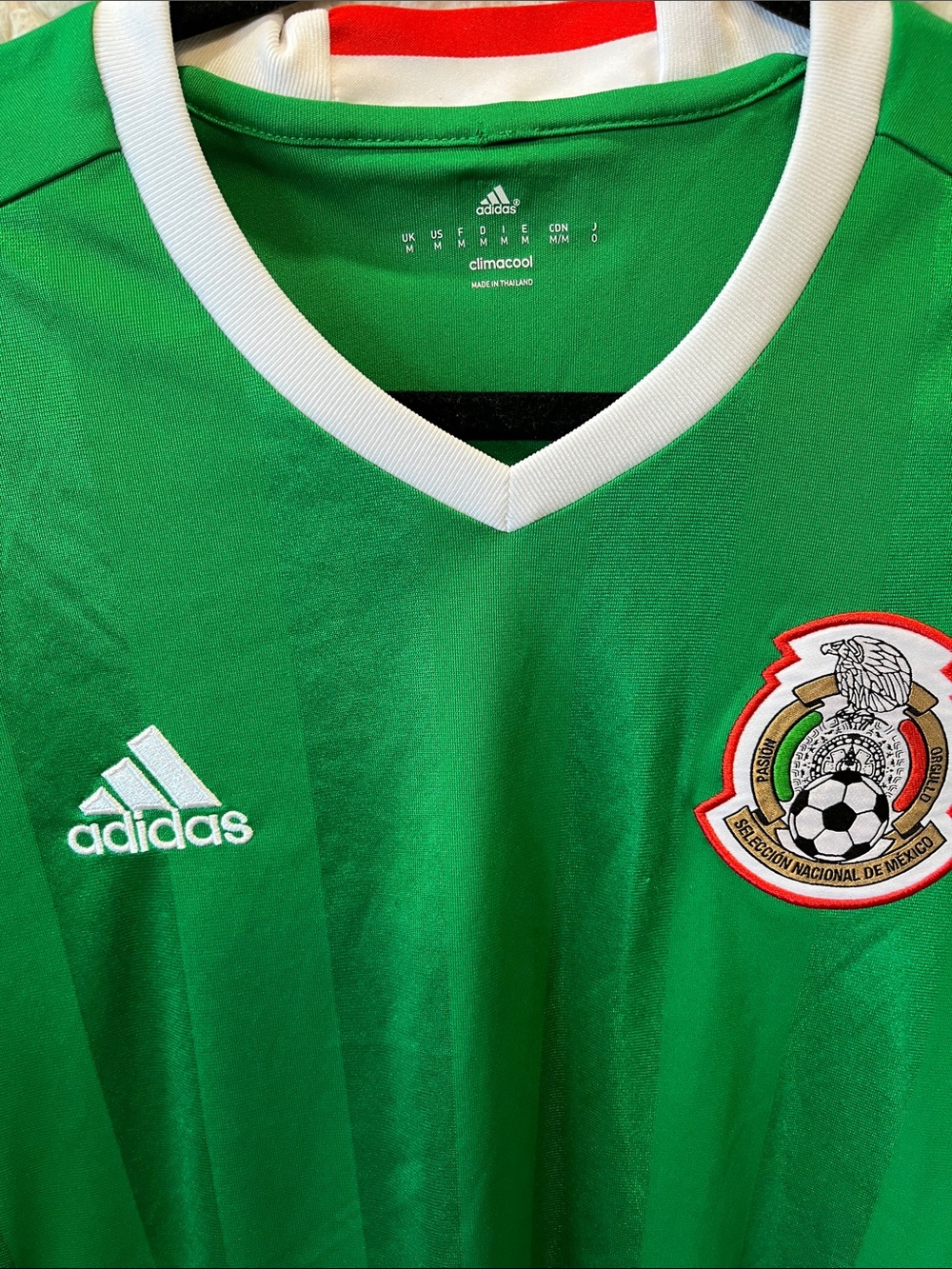 adidas Men’s Green and White Mexico Soccer Jersey - Picture 3 of 4